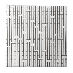 Industrielles Gitter-Schwarze und weiße moderne ge Fliese