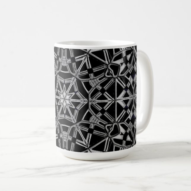 Industrielles Mandala Kaffeetasse (VorderseiteRechts)