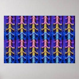 Industrielles, mehrfarbiges Abstract-Design Poster