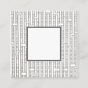 Industrielles Raster - Moderne geometrische Schwar Quadratische Visitenkarte