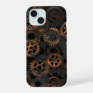 Industrielles Steampunk-Zahnräder-Handyhülle iPhone 15 Hülle