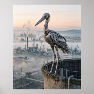 Industrielles Storchennest Poster