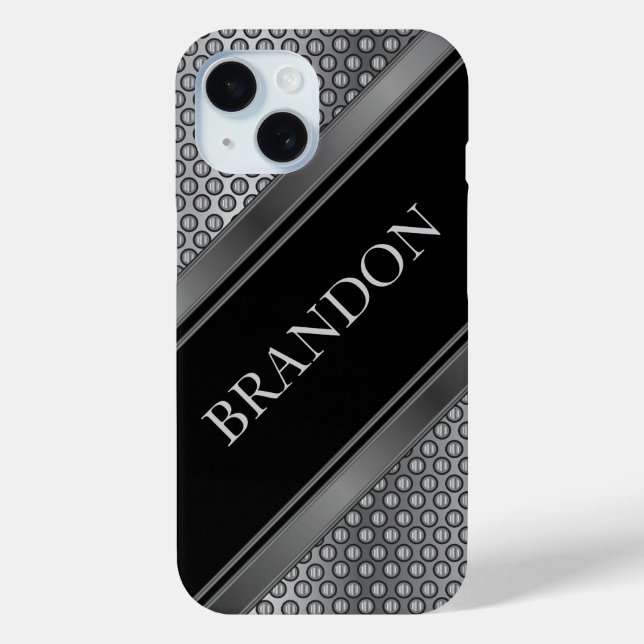 Industriemetall und Schwarz Case-Mate iPhone Hülle (Rückseite)