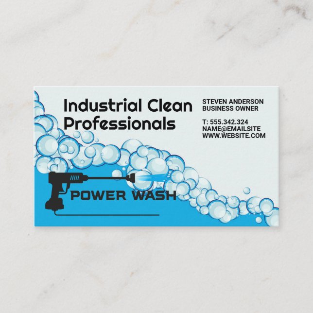 Industriesäuber | Seifenblasen | Power Wash Visitenkarte (Vorderseite)