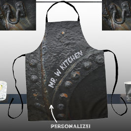 Industriestandstil aus Schwarzmetall Schürze