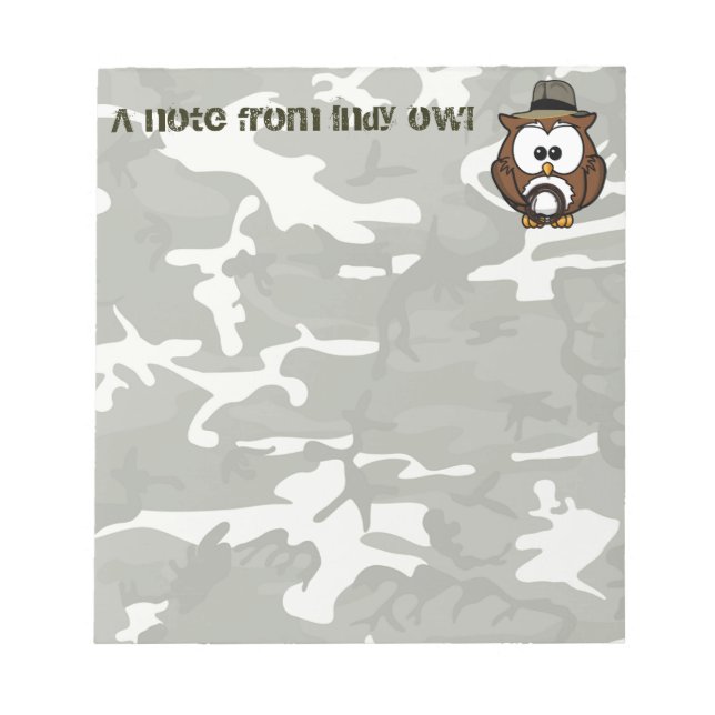 Indy-Eule Notizblock (Vorderseite)