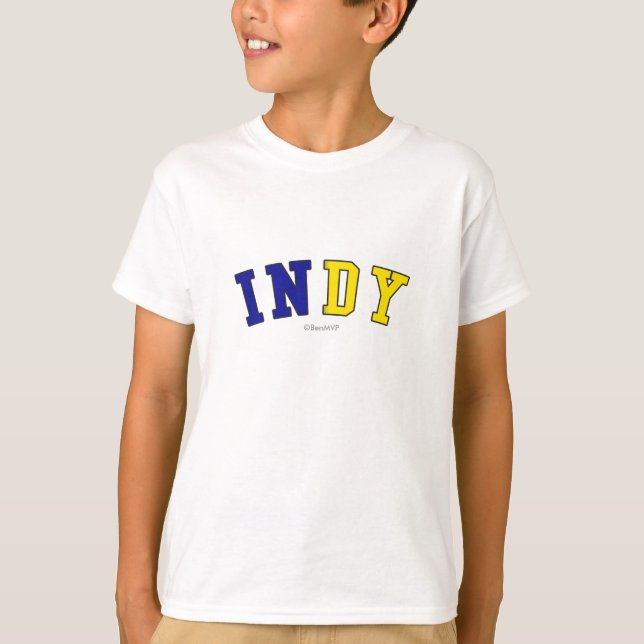 Indy in den Indiana-Staatsflaggenfarben T-Shirt (Vorderseite)