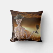 "Indy" Knochen Halloween Skelettwurfkissen