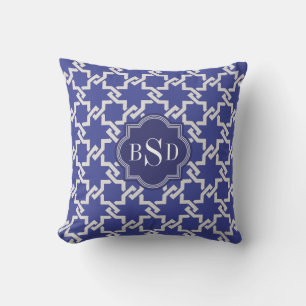 Ineinander greifenmustermonogramm des schicken kissen