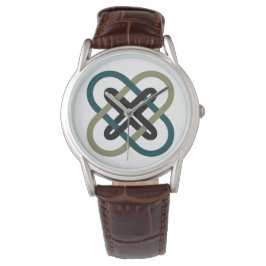Ineinandergreifende X Classic-Braunleder-Armbanduh Armbanduhr