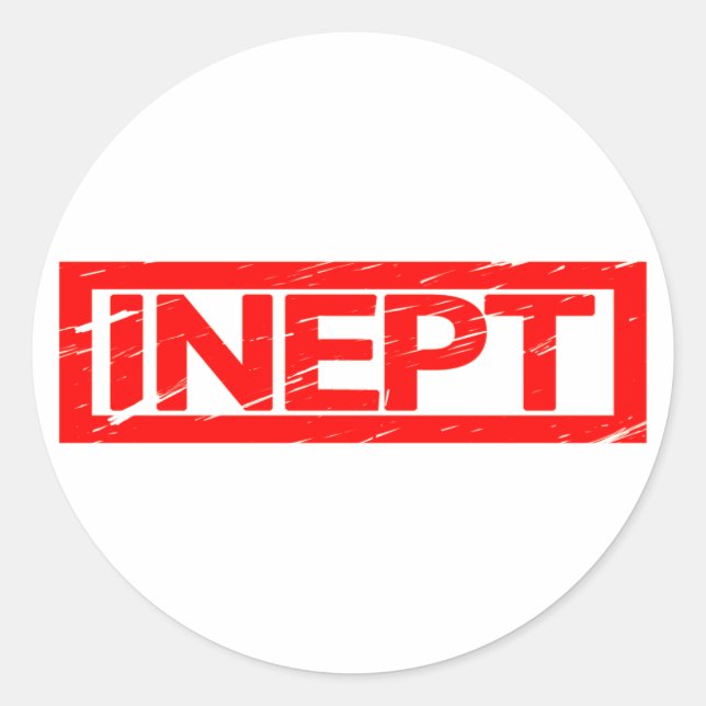 Inept-Briefmarke Runder Aufkleber (Vorderseite)