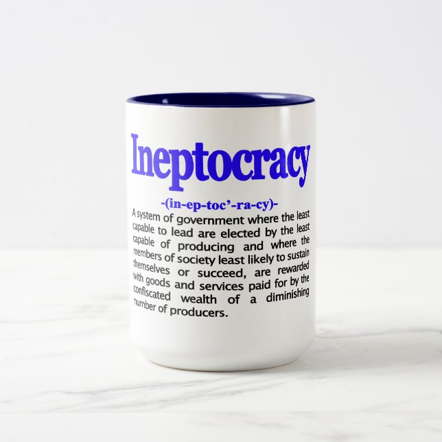 Ineptocracy Definitions-Tasse Zweifarbige Tasse (Mittel)
