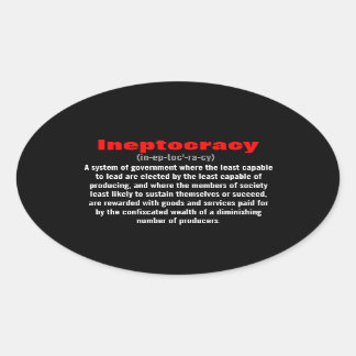 Ineptokratie Ovaler Aufkleber