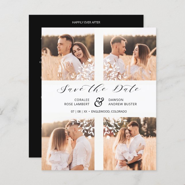 Inexpensive 4 Photos Collage Minimalist Branches (Vorne/Hinten)