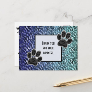 Inexpensive Animal Paw Vielen Dank für Ihr Busines Postkarte