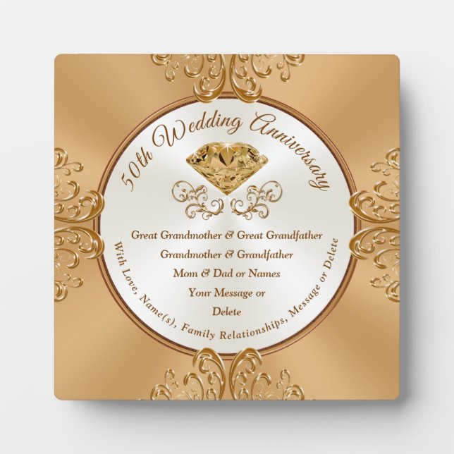 Inexpensive Ohrs for 50th Wedding Anniversary Fotoplatte (Vorderseite)