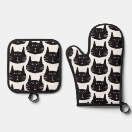 Inexplicable cats ofenhandschuh & Topflappen-Set
