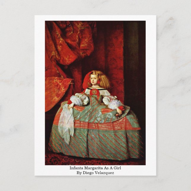 Infanta Margarita als Mädchen von Diego Velazquez Postkarte (Vorderseite)