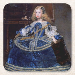 Infanta Margarita Teresa Blue Dress, Velazquez Rechteckiger Pappuntersetzer