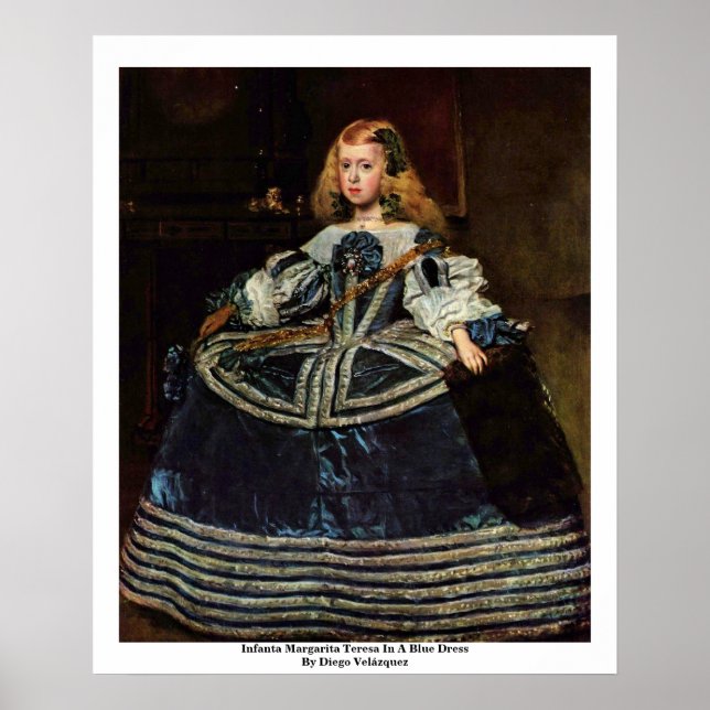 Infanta Margarita Teresa in einem blauen Kleid Poster (Vorne)