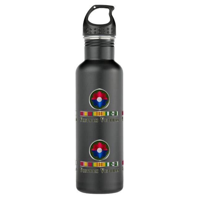 Infanterie Division Vietnam Veteran Edelstahlflasche (Vorderseite)