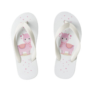 Infantiler Hausschuh Rosa Lama Kinderbadesandalen