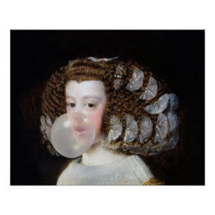 Infantin Maria Teresa bläst Bubble Gum Poster