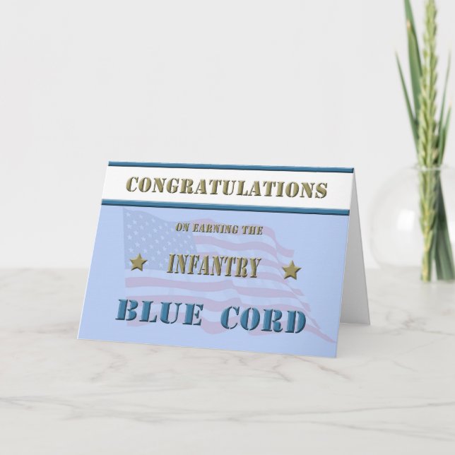 Infantry Blue Cord Congratulations Card Karte (Vorderseite)