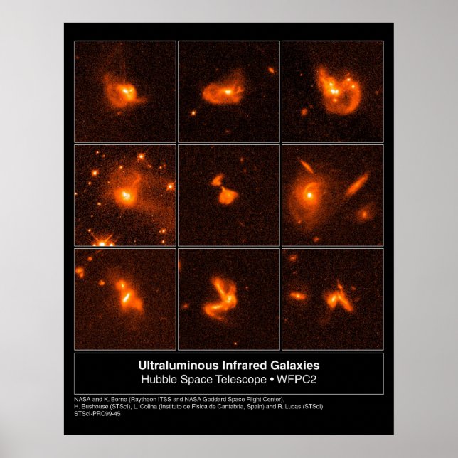 Infared Galaxien Hubble Telescope Foto Poster (Vorne)