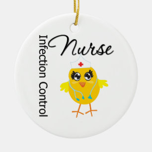 Infektions-Kontrollen-Krankenschwester-Küken v1 Keramikornament