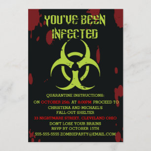 Infektionsherde Zombie Halloween Einladung