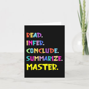 Infer Concluge Summarize Master Teachers Test Day Karte