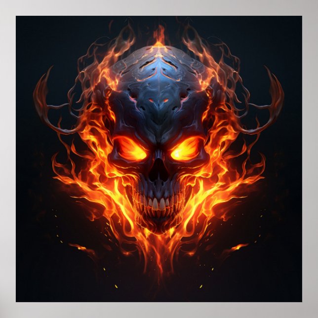 Infernal Blaze Skull Poster (Vorne)
