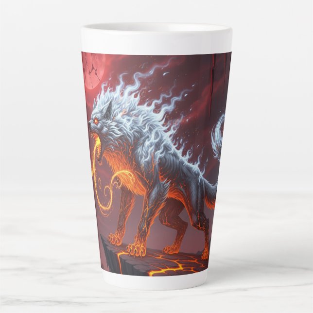 Infernal Sentinel Lava Wolf Latte Tasse (Vorderseite)