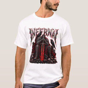 Infernaler Dark Fantasy Metal-Shirt, Stachel-Schäd T-Shirt
