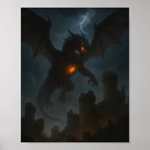 Inferno-Drache über dunklem Schloss
