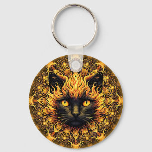 Inferno Kitty Mandala Schlüsselanhänger