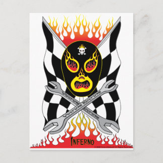 Inferno Luchador Mexican Wrestler Postcard Postkarte