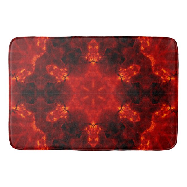 Inferno Nexus - Fiery Kaleidoskop Art Badematte (Vorderseite)