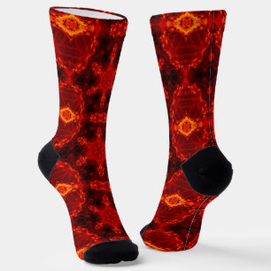 Inferno Nexus - Fiery Kaleidoskop Art Socken