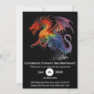 Inferno Tropfen Dragon zum Geburtstag Einladung