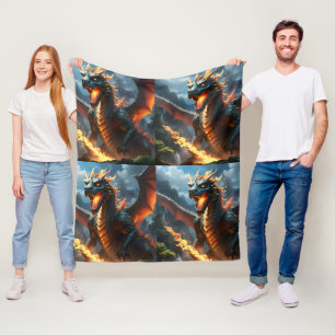 "Infernos Atem: Die Flamme des Drachen" Fleecedecke