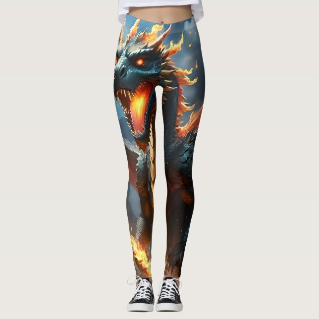 "Infernos Atem: Die Flamme des Drachen" Leggings (Vorderseite)