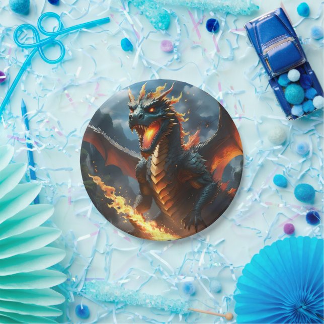 "Infernos Atem: Die Flamme des Drachen" Pappteller (Party)