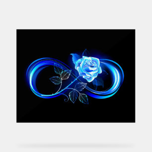 Infini lumineux avec rose bleue