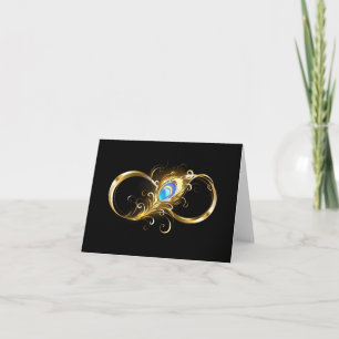 Infinité avec plume de paon doré
