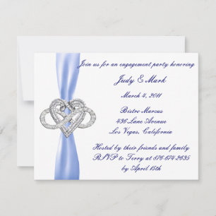 Infinité bleue Coeur Engagement Partie Invitation