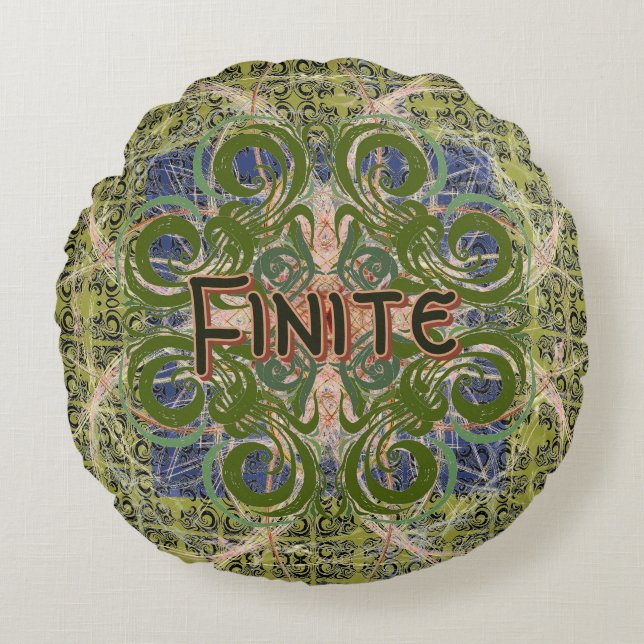 Infinite - Green Abstract by Alexandra Cook Rundes Kissen (Vorderseite)