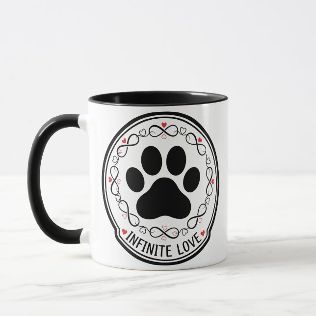 Infinite Love Paw Print Pet Memorial Mug (Gauche)