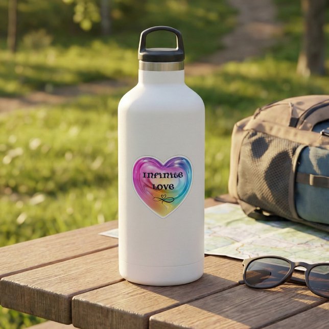 Infinite Love Rainbow Heart Die-Cut Aufkleber (Von Creator hochgeladen)